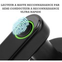 Poignée à codes et empreintes pour serrure de porte