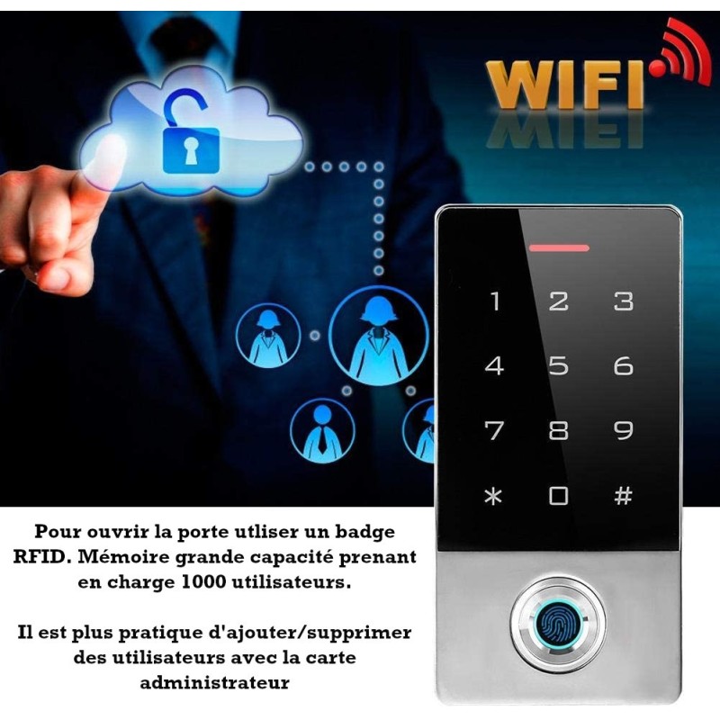 Fockety Souris Sans Fil Avec Lecteur D'empreintes Digitales