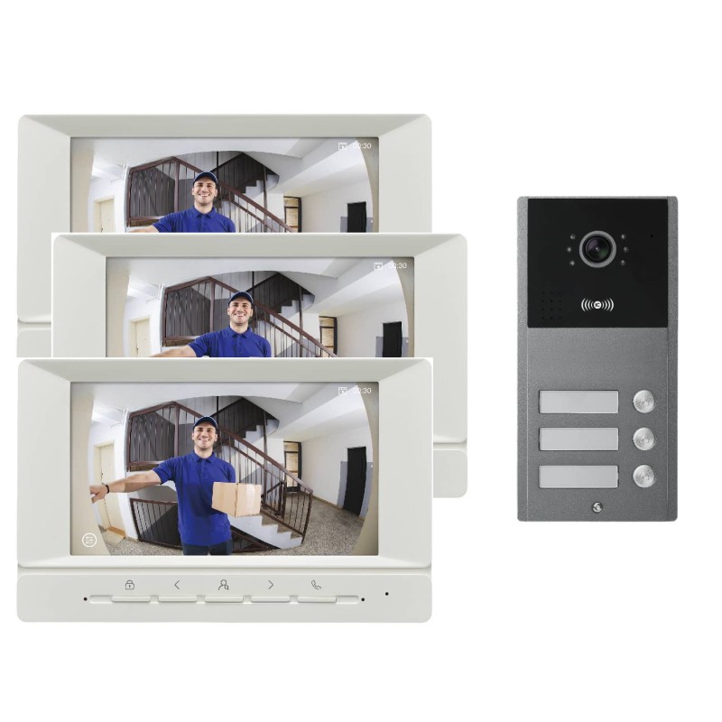 Visiophone couleur pour 3 logements ou 3 appartements Visiophone couleur pour 3 logements ou 3 appartements