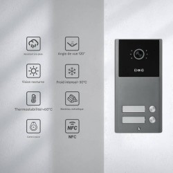Visiophone collectif 2 boutons pour 2 appartements - Automatisme Passion