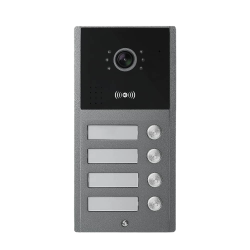 Visiophone pour immeuble 4 boutons avec lecteur de badge RFID intégré