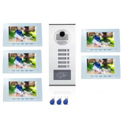 Visiophone couleur pour 5 logements, 5 appartements