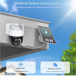 Caméra sans fil orientable solaire WIFI ou 4G
