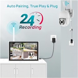 Kit de surveillance vidéo 4 caméras et écran avec enregistrement en continu