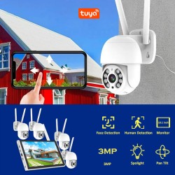 Kit de surveillance vidéo 4 caméras et écran avec enregistrement en continu