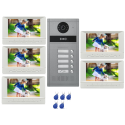 Visiophone couleur pour 5 logements, 5 appartements avec lecteur RFID intégré