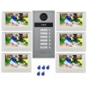 Interphone vidéo couleur pour 6 ou 8 logements / appartements avec lecteur RFID