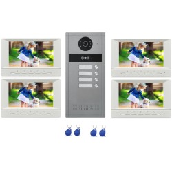 Visiophone collectif d'immeuble à 4 boutons