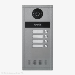 Platine de rue de visiophone pour 4 appartements