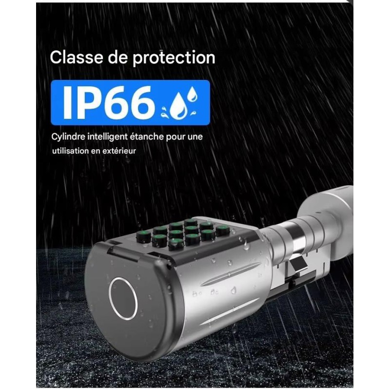 Cylindre étanche IP65 pour serrure de porte à codes, RFID & Smartphone