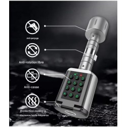 Cylindre étanche IP65 pour serrure de porte à codes, RFID & Smartphone