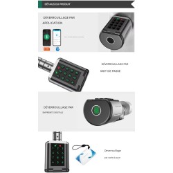 Cylindre étanche IP65 pour serrure de porte à codes, RFID & Smartphone