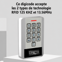 Clavier digicode et badge métal antivandale pour portail