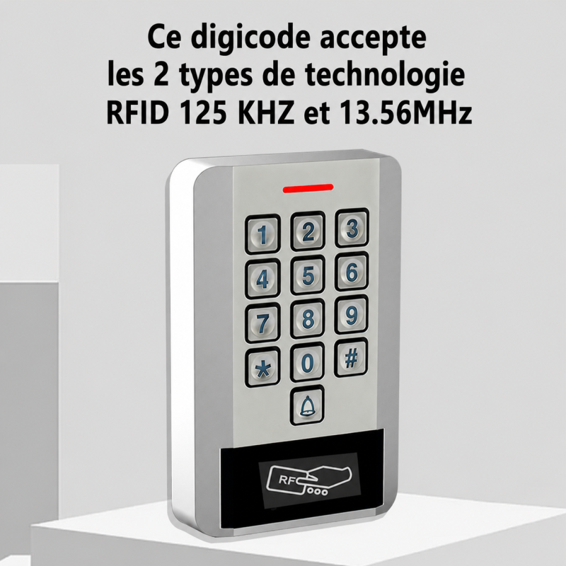 Clavier à code et badge métal portillon our portail