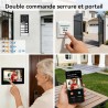 Le visiophone collectif permet de piloter séparément une serrure électrique et un portail depuis l'écran ou l’application mobile