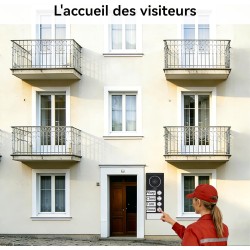 Platine de rue vidéo à 4 boutons pour identifier chaque logement et faciliter l’accueil des visiteurs dans un petit immeuble .
