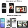 Notification lors d'appel visiteur ou détection humaine, puis visualisez l’entrée sur votre smartphone ou votre écran intérieur