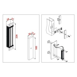 Ventouse magnétique de porte 12V/24v, 250Kgrs