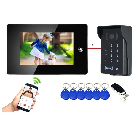 Visiophone / Interphone connectée avec digicode et badges + télécommande